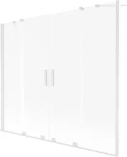 Sprchové dvere MEXEN/S - Velar Duo dvojkrídlová posuvná vaňová zástena 190 x 150 cm, dekor, biela 896-190-000-32-20