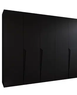 Šatníkové skrine Skriňa Piano 1-300 (2x150) čierna/čierna