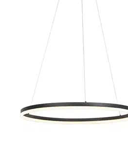 Závesné svietidlá Dizajnové závesné svietidlo čierne 80 cm vrátane LED s 3-stupňovým stmievaním - Anello