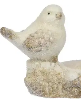 Ďalšie vianočné zvieratká Kinekus Svietnik vtáčik na pni 14,5x8x12,5 cm keramika mix