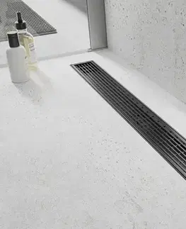Sprchovacie kúty MEXEN/S - Flat M33 odtokový žľab 80, čierny 1733080-15