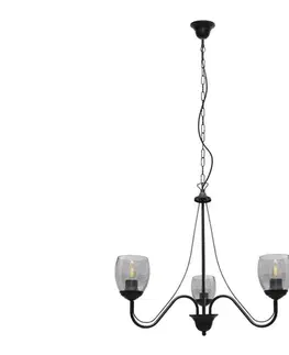 Svietidlá  Luster na reťazi ALLENA 3xE27/15W/230V W-2961/3 BK+SM