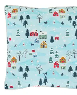 Vankúše Vankúš zamatový s výplňou, modrý - farebný vzor, ​​100% polyester, 45 x 45 cm.