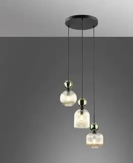 Lampy do obývačky Luster SOPHIA GREEN COGNAC 11148 PL3