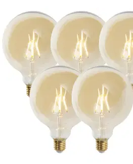 LED osvetlenie Sada 5 stmievateľných LED žiaroviek E27 G125 zlatá 5W 450lm 2200K