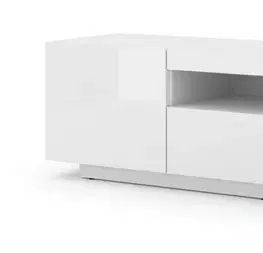 TV stolíky ArtBm TV stolík AURA 150 | biely lesk