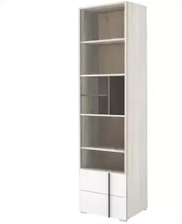 Vitríny a regály do obývačky Regál Remo RM5 dub wilton/biela/antracit