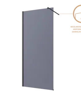 Sprchovacie kúty INVENA - Walk-in II Trend 110x200cm, grafit 8mm shiny-glass, čierna AK-32-113-S