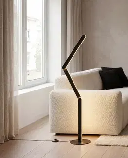 Stojace lampy Dizajnová stojaca lampa čierna vrátane LED s 3-stupňovým stmievaním - Gate