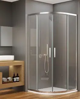 Sprchové dvere Bruckner - BORG štvrťkruhová sprchová zástena 900x900x1950 R550, číre sklo 751.090.1