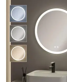 Kúpeľňové zrkadlá BRILAGI-LED stmievateľné vyhrievané zrkadlo s podsvietením ALU PRO LED/18W/230V pr. 60 cm IP44 čierne FG-GM1110-18W-BLK
