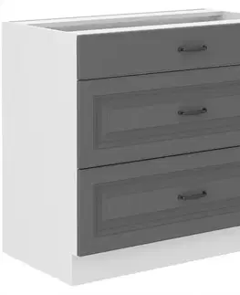 Kuchynské skrinky stojace Kuchynská skrinka Stilo dustgrey/biely 80d 3s bb