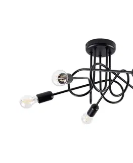 Svietidlá  SL.1435 - Prisadený luster LOOP 5xE27/15W/230V čierna SL.1435