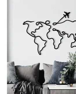 Obrazy  Nástenná dekorácia 60x42 cm mapa kov 279ENZ1229