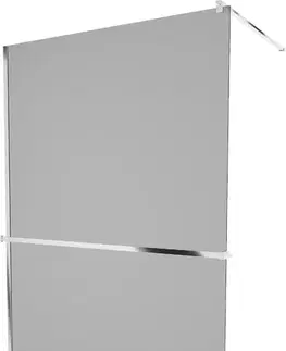 Sprchové dvere MEXEN/S - KIOTO Sprchová zástena WALK-IN s poličkou a držiakom uterákov 70 x 200, grafit 8 mm, chróm 800-070-121-01-40