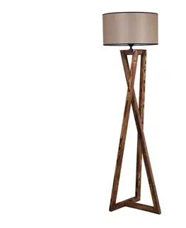 Lampy  Stojacia lampa MACKA 1xE27/60W/230V béžová/hnedá 534LUN2162