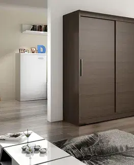 Šatníkové skrine ArtAdrk Šatníková skriňa DENVER DV02 | čokoládová 150 cm