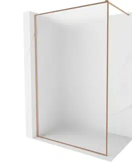 Sprchové dvere MEXEN/S - Kyoto-XF Sprchová zástena WALK-IN s rámom 70 x 202, dekor 10 mm, meď kartáčovaná 800-070-104-65-30-X