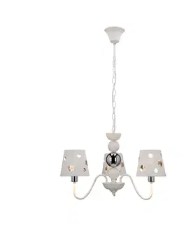 Svietidlá Biely luster závesná lampa 3xE14 Batley Ledea