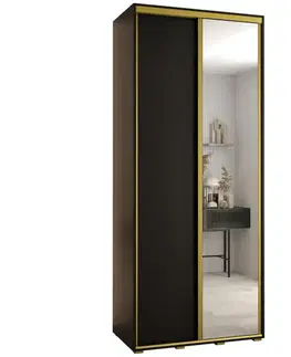 Šatníkové skrine Skriňa 45 Canaris 3 130 čierna/gold