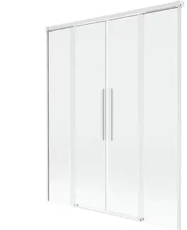 Sprchové dvere MEXEN/S - Rox vaňová zástena 2-krídlová posuvná 160 x 150, transparent, biela 8C9-160-002-20-00
