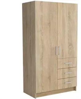 Šatníkové skrine Skriňa Pino 3 sonoma