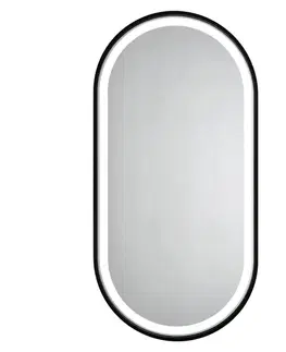 Kúpeľňové zrkadlá HOPA - Zrkadlo s LED osvetlením ERFURT BLACK - Rozmer A - 50 cm, Rozmer C - 100 cm OLNZERF5010B