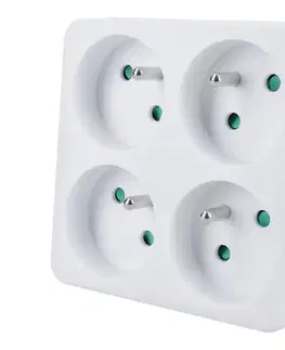 Predlžovacie káble  P108 - Rozbočovacia zásuvka 4x 10A biela P108