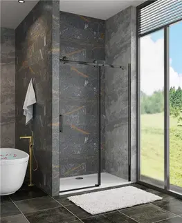 Sprchovacie kúty H K - Posuvné sprchové dvere DIAMOND BLACK 96- 100x200cm L / P variant SE-DIAMONDBLACK100SET
