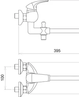 Kúpeľňové batérie NOVASERVIS - Paneláková batéria bez príslušenstva 100 mm Metalia 57 chróm 57037/1,0