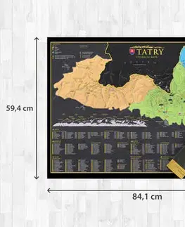 Slovensko a Česká republika Stieracia mapa Tatier v darčekovom tubuse - Kolektív autorov