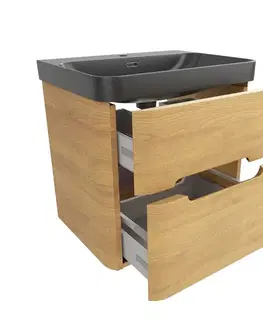 Kúpeľňový nábytok Kúpeľňová skrinka s umývadlom SAT Fusion 57,5x53x45 cm dub medový mat SATFUSION260DMBKM SATFUSION260DMBKM