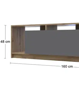 TV stolíky NABBI Ulfet U2 tv stolík dub tahoe / antracit