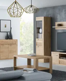 Obývacie steny RANDER rustikálna obývacia zostava, mriežka (5+12+11+4)