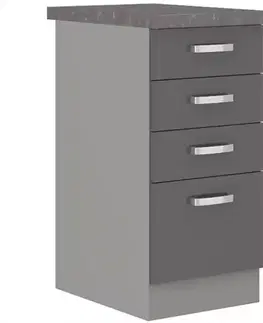 Kuchynské skrinky stojace Skrinka do kuchyne Grey 40d 4s bb