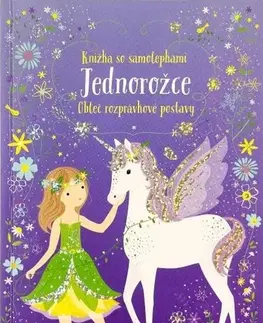 Nalepovačky, vystrihovačky, skladačky Jednorožce - Knižka so samolepkami