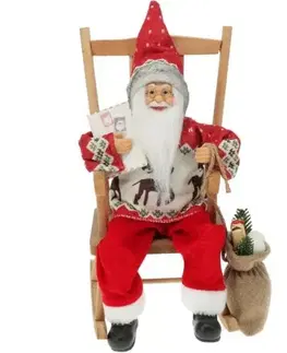 Mikuláš, Santa Kinekus Postavička Santa v hojdacom kresle 15x25x35 cm červený