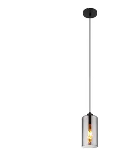 Svietidlá Globo 21002H - Luster na lanku OLLY 1xE27/25W/230V pr. 11 cm čierna 21002H
