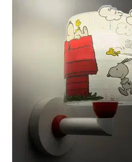 Svietidlá Dalber 76309 - Detská nástenná lampa SNOOPY 1xE27/15W/230V biela/červená 76309