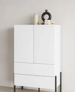 Komody a skrinky IKONA vysoká komoda 2D2S, biela supermat