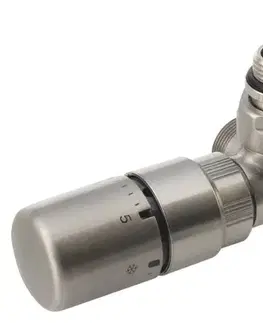Radiátory do kúpeľne SAPHO - TWIN termostatická pripojovacia súprava ventilu pre stredové pripojenie, ľavá, nerez mat CP3525S