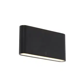 Vonkajšie nástenné svietidlá Moderná vonkajšia nástenná lampa čierna 17,5 cm vrátane LED IP65 - Batt