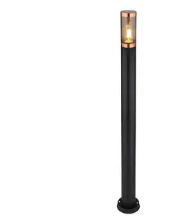 Záhradné lampy Globo 3159BC - Vonkajšia lampa BOSTON 1xE27/23W/230V IP44 110 cm čierna/meď 3159BC