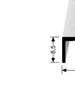 Schodové lišty a profily Schodový profil 15 x 8,5 mm (nevŕtaný) | Küberit 238 U Inox E07