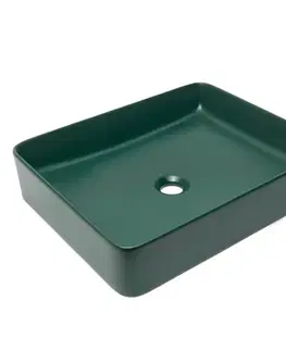 Umývadlá Umývadlo na dosku SAT Infinitio 50x40 cm tmavo zelená mat bez prepadu SATINF5040DGEM SATINF5040DGEM