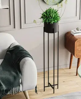 Kvetináče a truhlíky Kovový stojan na kvety GED-024 SLIM, čierna
