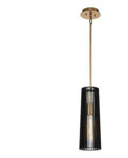 Svietidlá Elstead Quintiesse QN-LINARA-P-BK - Luster na tyči LINARA 1xE27/60W/230V čierna/zlatá QN-LINARA-P-BK