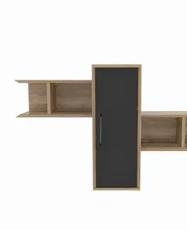 Police Nástenná polica Olida - Walnut, Black