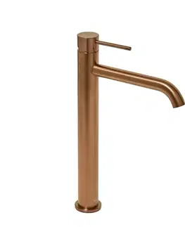 Kúpeľňové batérie Vysoká umývadlová batéria SAT Aurum bez výpuste brúsená rose gold SATBAUR285BRG SATBAUR285BRG