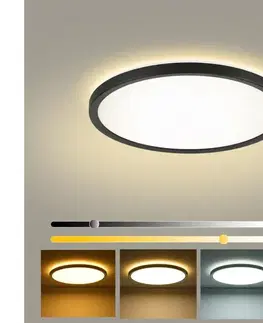 Svietidlá BRILAGI - stmievateľné LED svietidlo ULTRA SLIM LED/18W/230V pr. 30 cm čierne + diaľkové ovládanie BRI221